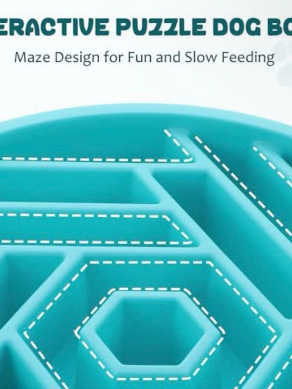 Round 10” Slow Feeder Dog Bowl in Teal